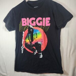 Notorious BIG Biggie Smalls Rainbow Graphic T-Shirt Brooklyn Mint Black Small